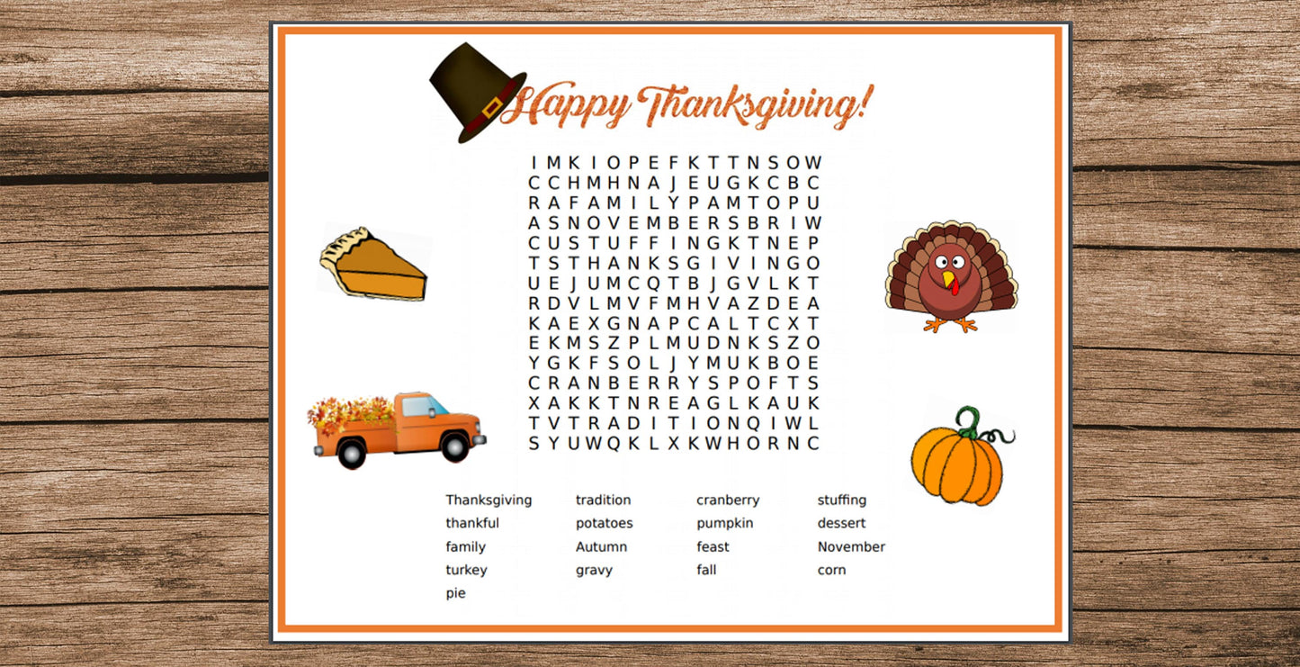 Thanksgiving Printable PlaceMats