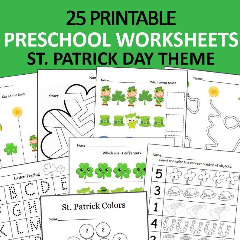 St. Patrick's Day Preschool Worksheets