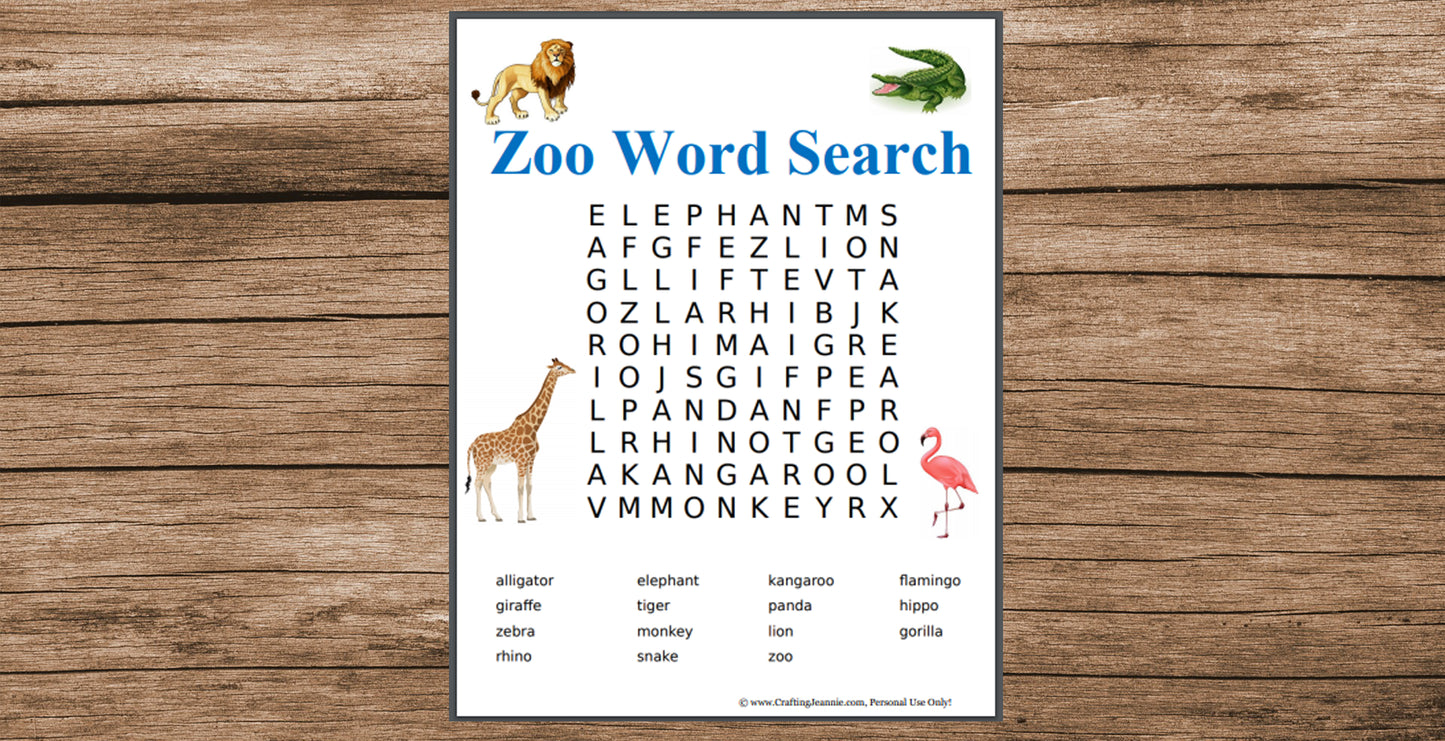 Zoo Activity / Party Pack