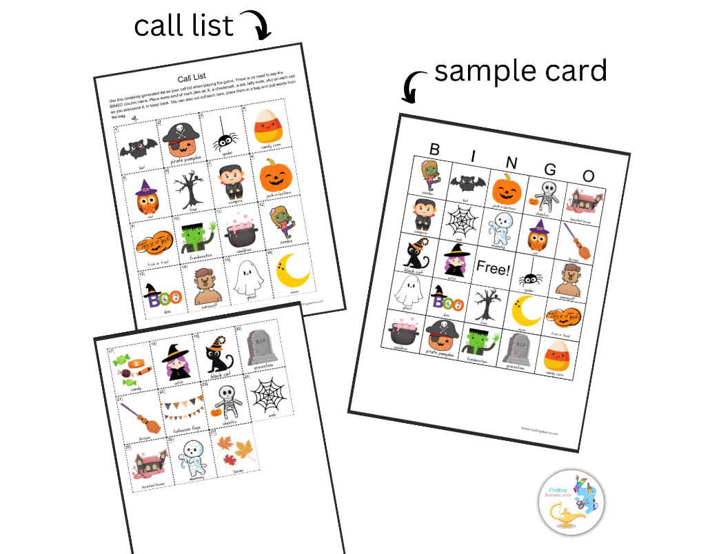 HALLOWEEN BINGO - 50 unique cards