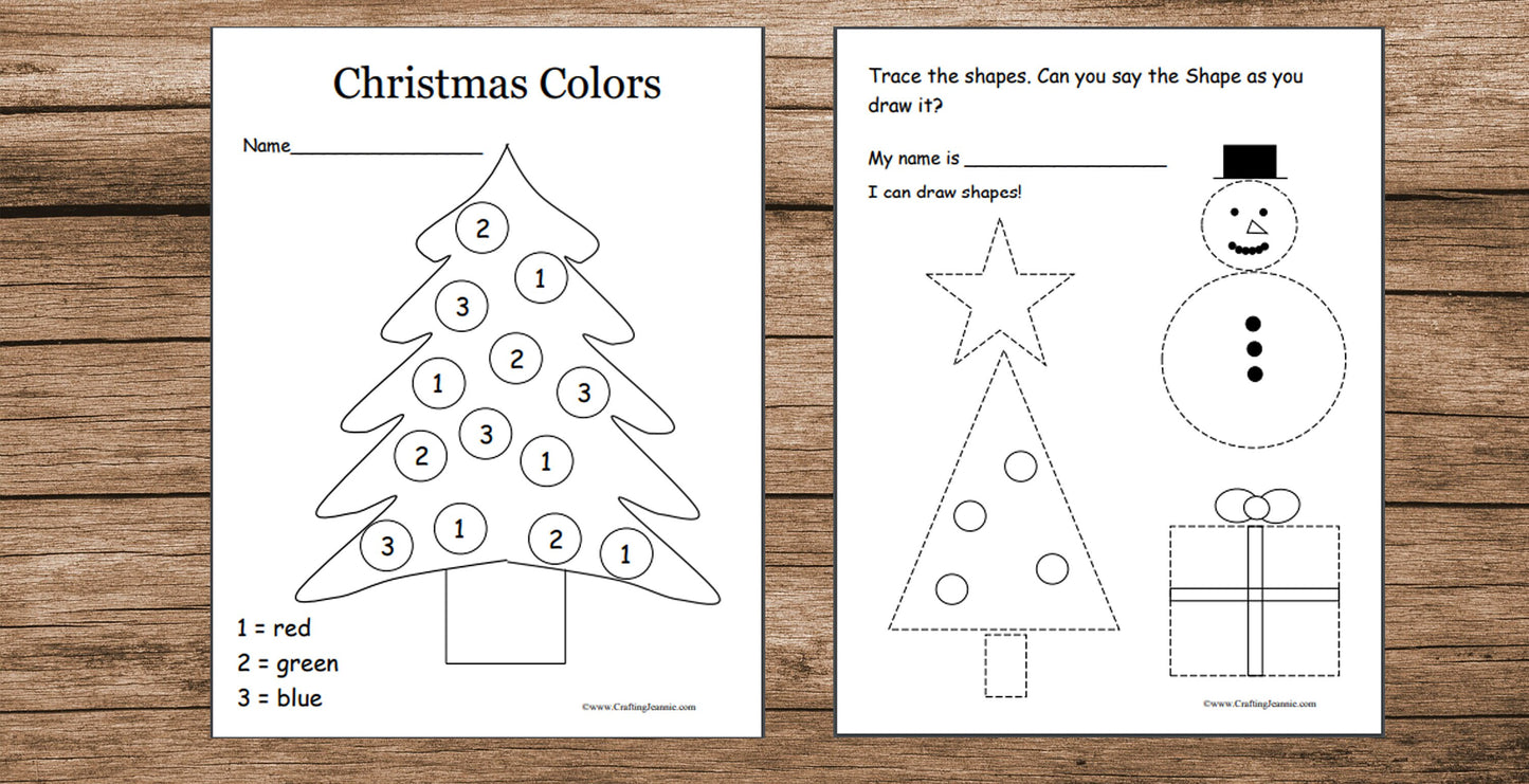 Christmas Preschool Worksheets Printable