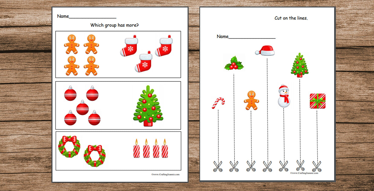 Christmas Preschool Worksheets Printable