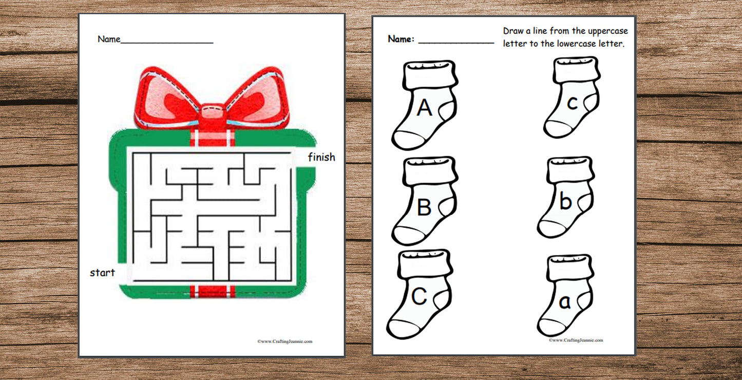 Christmas Preschool Worksheets Printable