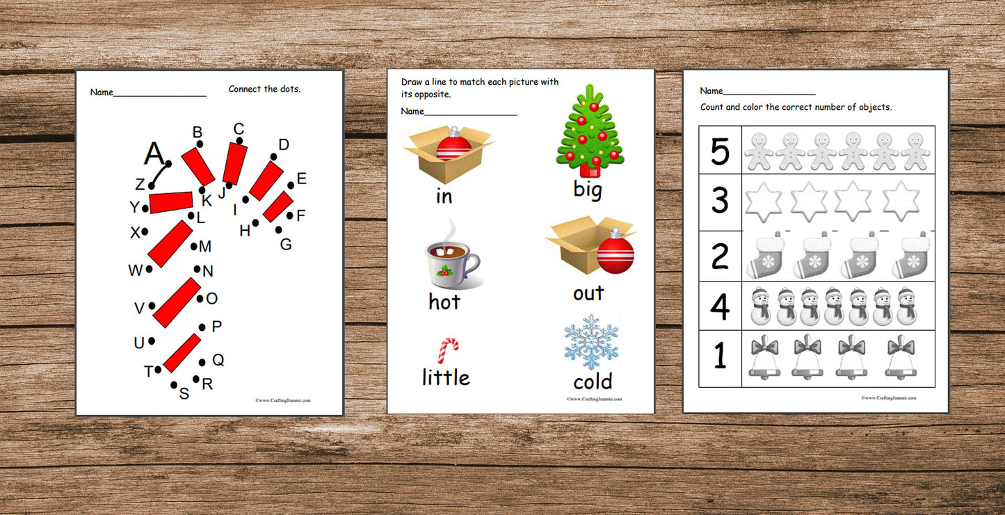 Christmas Preschool Worksheets Printable