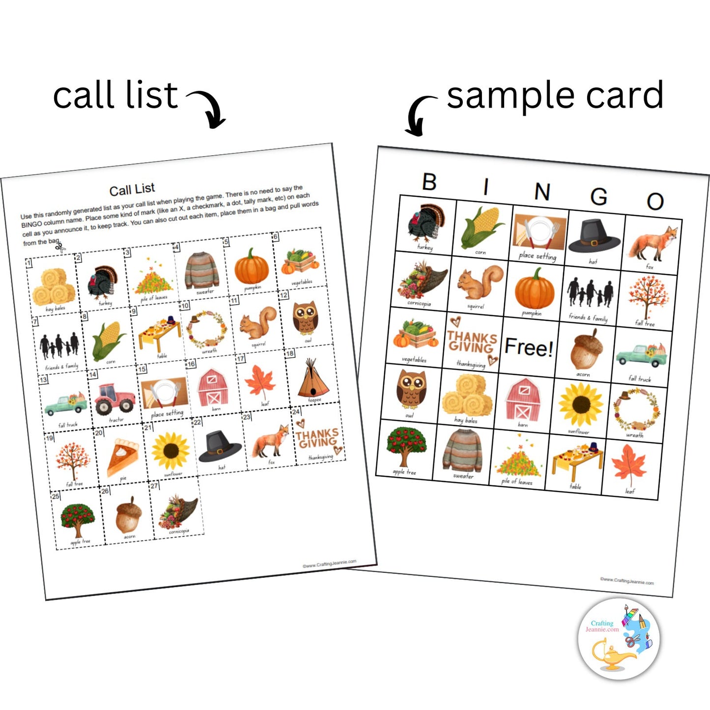 Thanksgiving Bingo, 30 Unique Bingo Cards, Kids; Thanksgiving Activity, Thanksgiving Printable, Thanksgiving Bingo Cards, Thanksgiving game