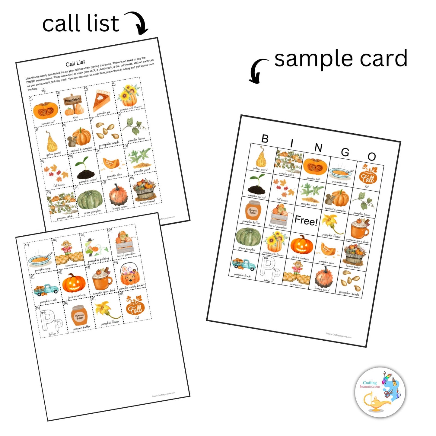 Pumpkin BINGO Game l Fall-Themed Preschool Activities l Pumpkin Games for Toddlers l Gall Games for Kids l INSTANT DOWNLOAD