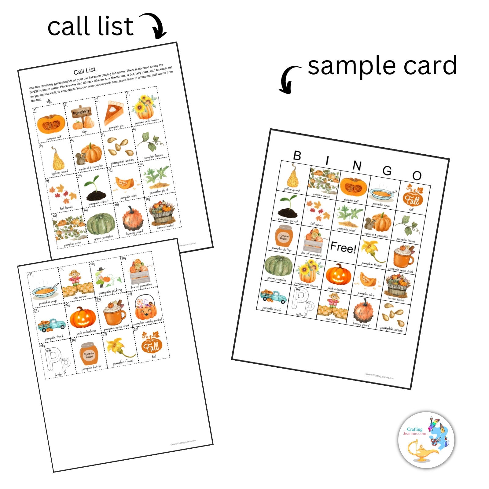 Pumpkin BINGO Game l Fall-Themed Preschool Activities l Pumpkin Games for Toddlers l Gall Games for Kids l INSTANT DOWNLOAD