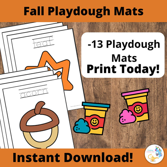 Fall Themed Playdough Mats for Kids l Halloween Activities for Toddlers l Autumn Crafts for Preschoolers l Printable l Instant Download