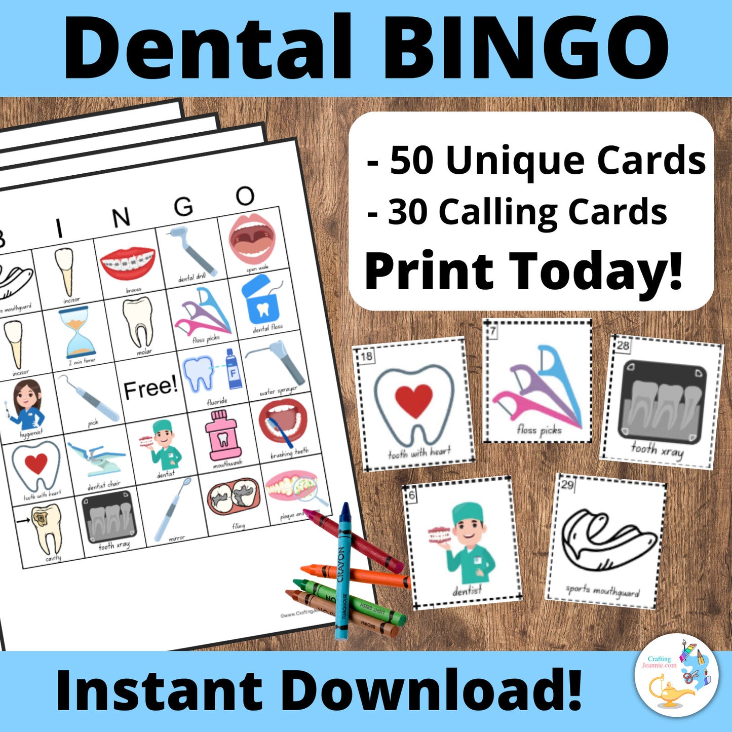 Dental BINGO for Preschoolers l Teeth BINGO Activity l Dental Health | Dentist BINGO Game for Kindergarteners l Dental Activities for Kids