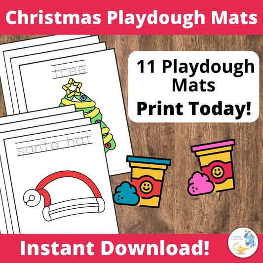 Christmas Playdough Mats for Preschoolers, Holiday Activities for Kindergarteners, Winter Activities for Toddlers