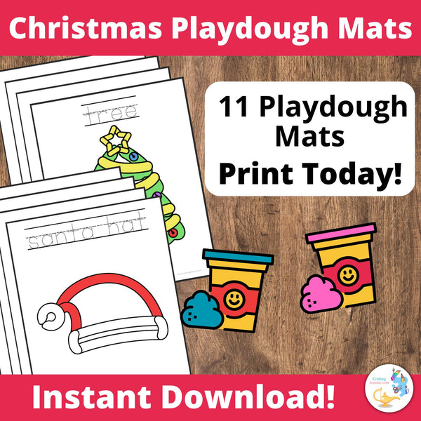 Christmas Playdough Mats for Preschoolers, Holiday Activities for Kindergarteners, Winter Activities for Toddlers