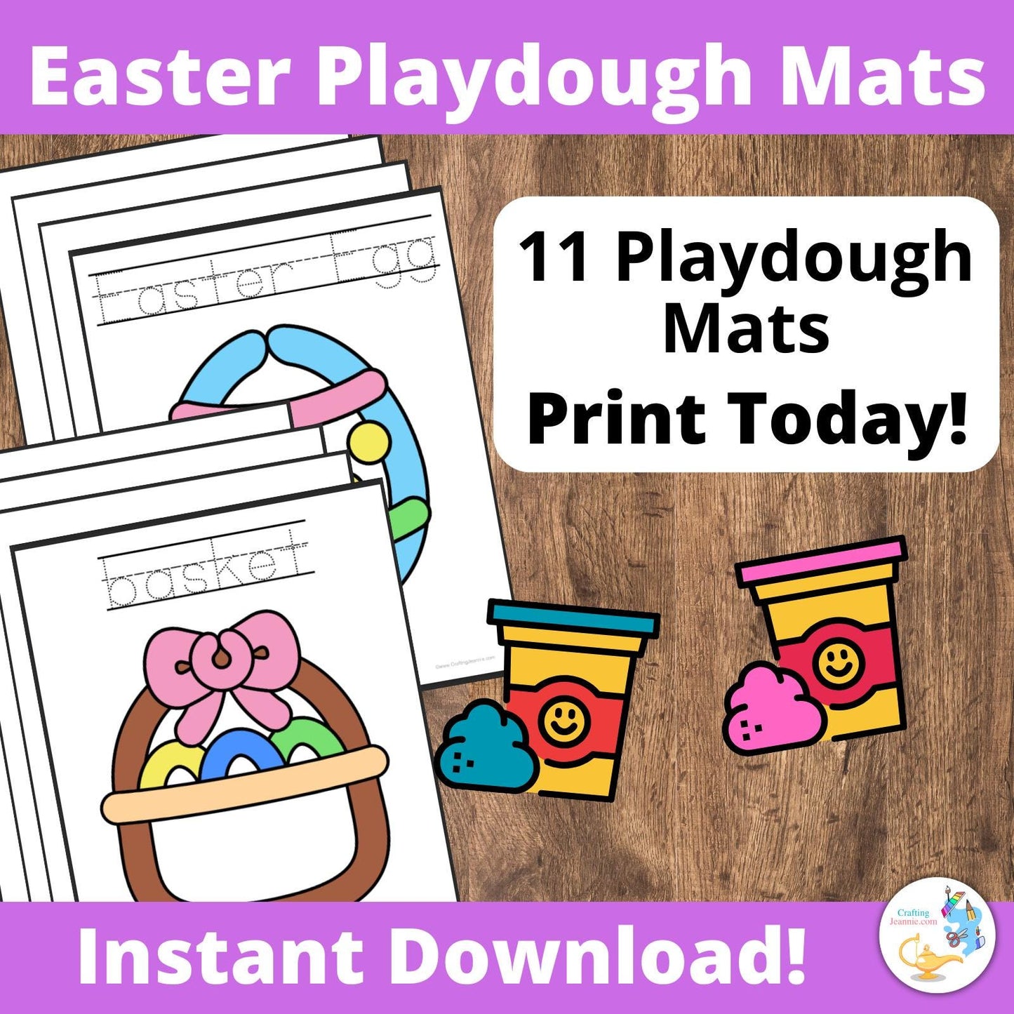 Easter Playdough Mats for Preschoolers, Easter Activities for Kindergarteners, Toddlers, and Kids, Things to Do for Easter and Spring Party