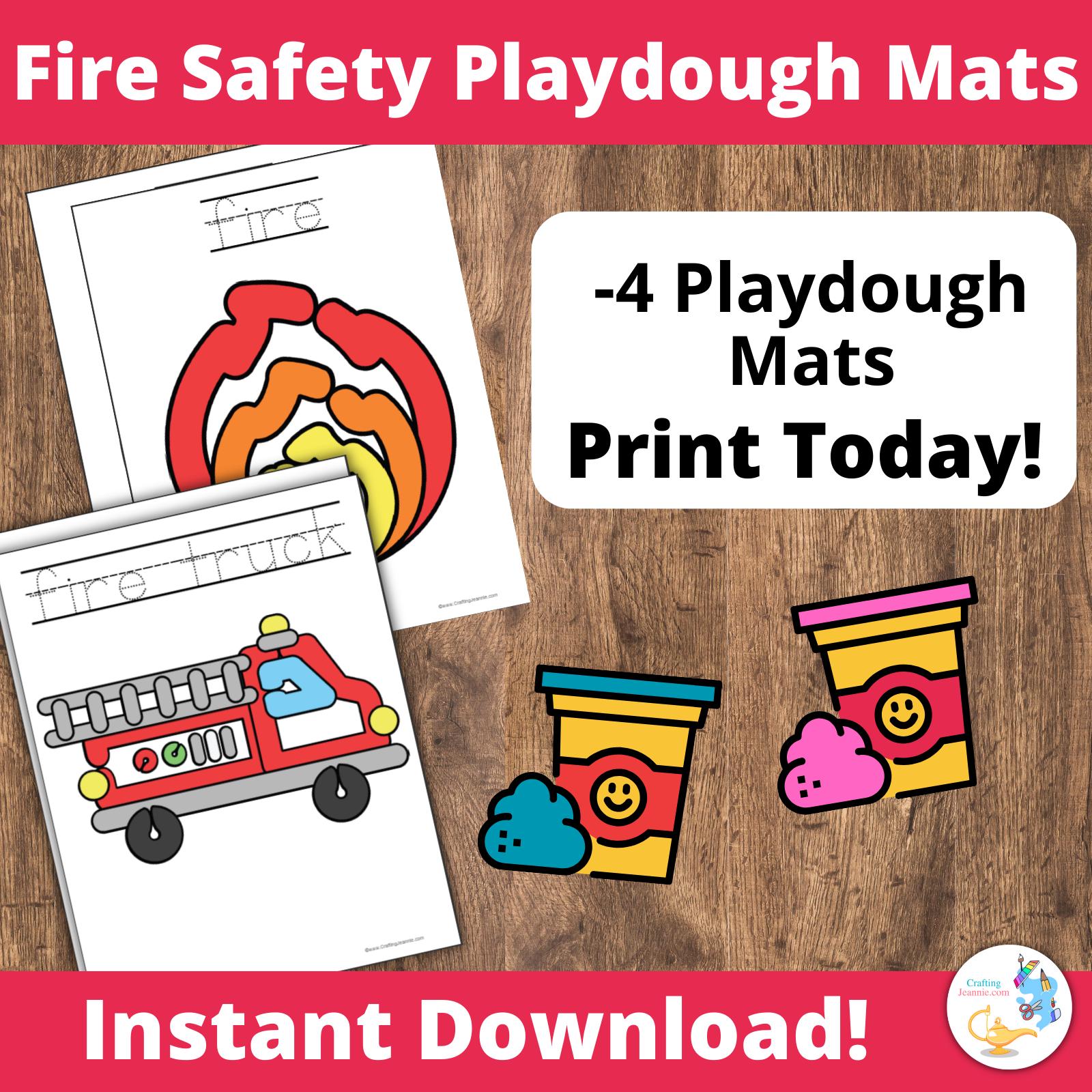 Fire Safety Playdough Mats for Preschoolers, Fire Safety Activities for Kindergarteners and Toddlers, Activities for Fire Safety Lesson