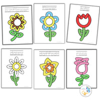 Flower Playdough Mats for Preschoolers, Rose Activity for Kindergarteners, Sunflower Activity for Toddlers