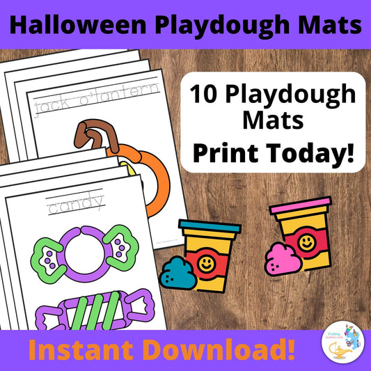 Halloween Playdough Mats for Preschoolers, Spooky Activities for Kindergarteners, Fall Activities for Toddlers