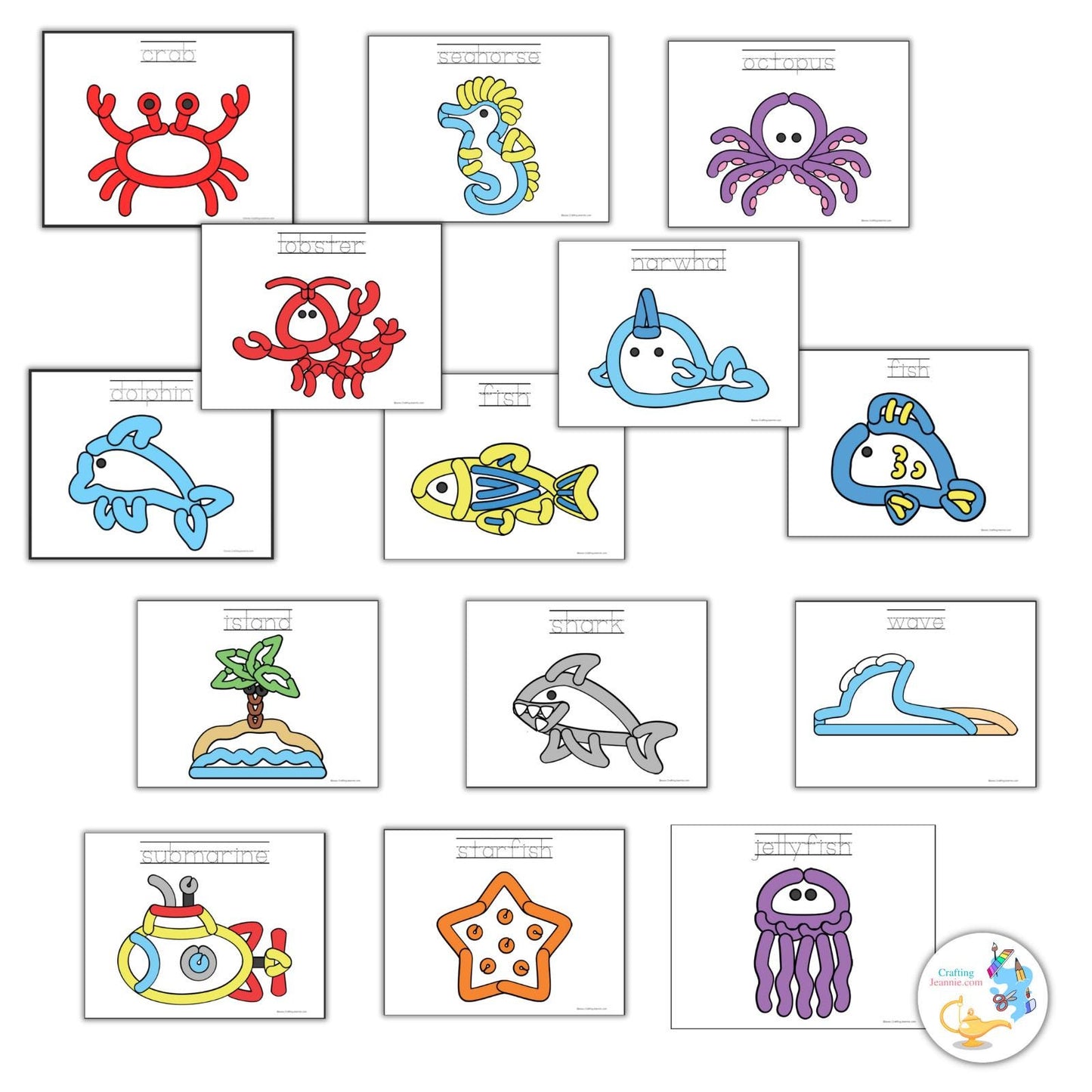 Ocean Playdough Mats l Ocean Activities l Ocean Birthday Party l Preschool Activities l Biology Class Games