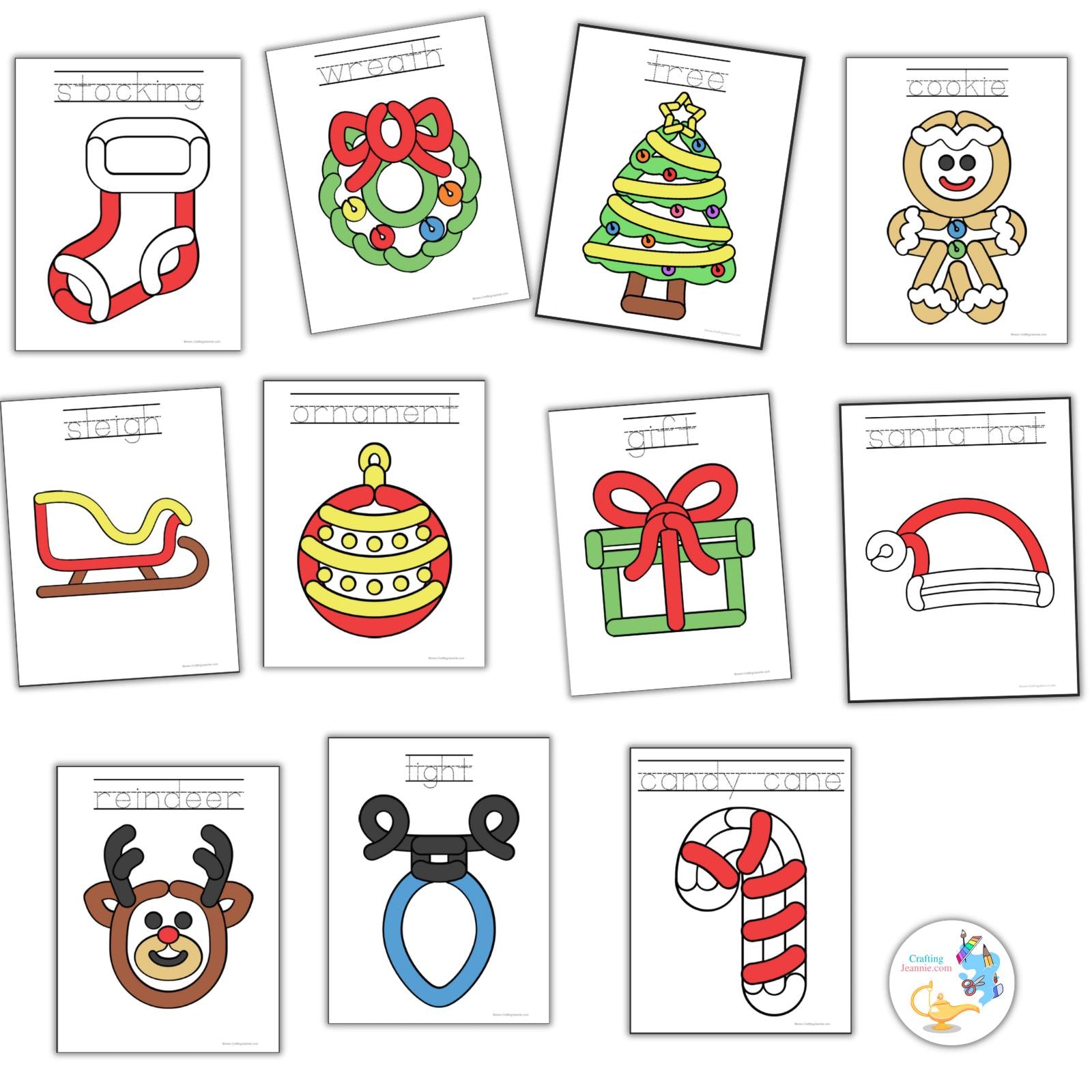 Christmas Playdough Mats for Preschoolers, Holiday Activities for Kindergarteners, Winter Activities for Toddlers