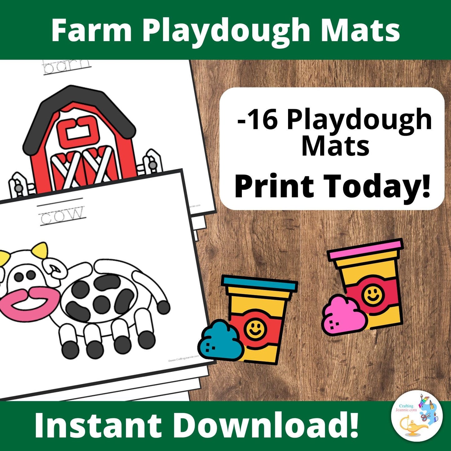 Farm Playdough Mats for Preschoolers, Homestead Activities for Kindergarteners, Farmstead Activities for Toddlers and Kids