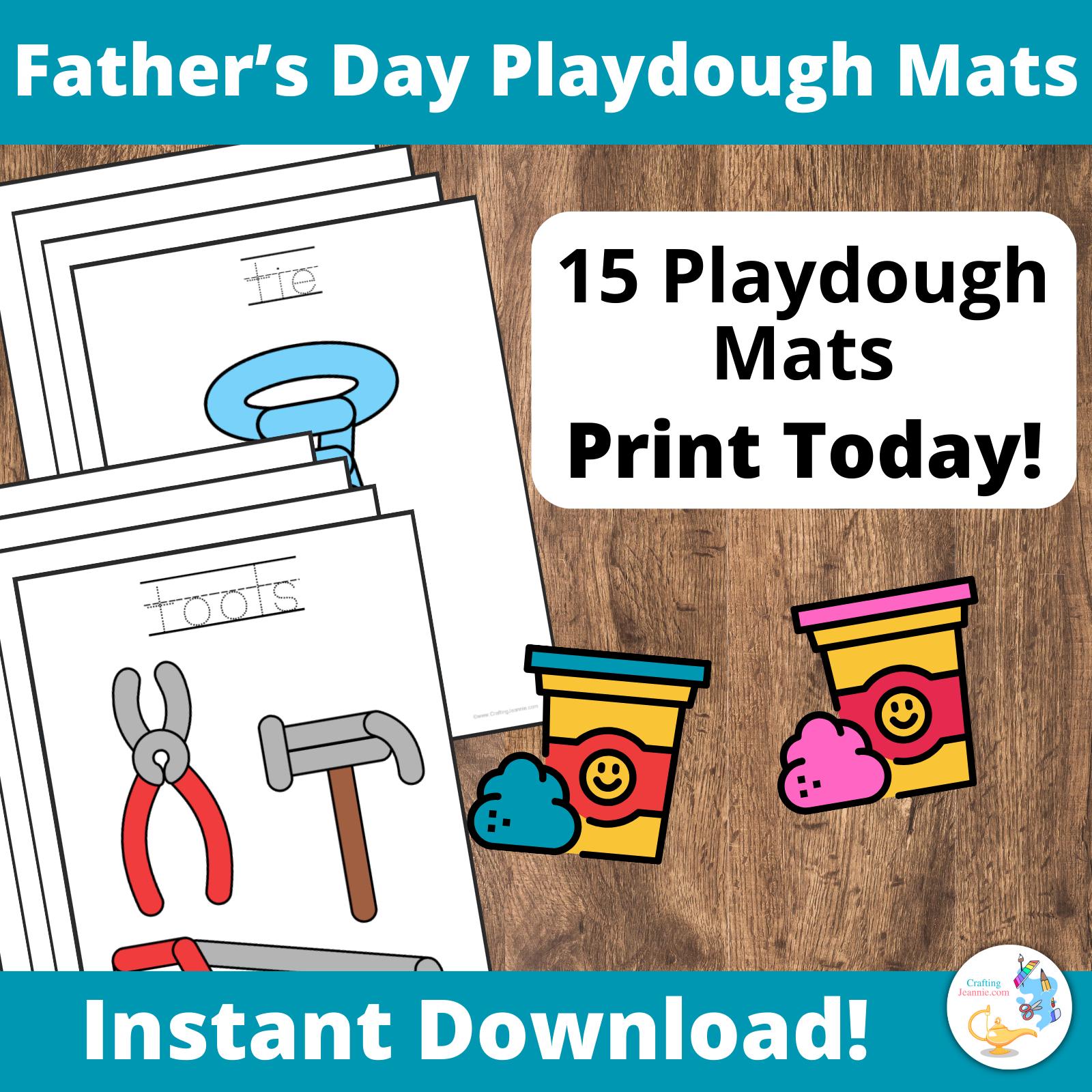 Father&#39;s Day Playdough Mat for Preschoolers, Father&#39;s Day Activity for Kindergarteners, Toddlers and Kids