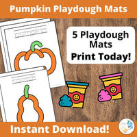 Pumpkin Playdough Mats for Preschoolers, Pumpkin Activities for Kindergarteners, Fall and Halloween Activities for Toddlers and Kids