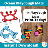 Ocean Playdough Mats l Ocean Activities l Ocean Birthday Party l Preschool Activities l Biology Class Games