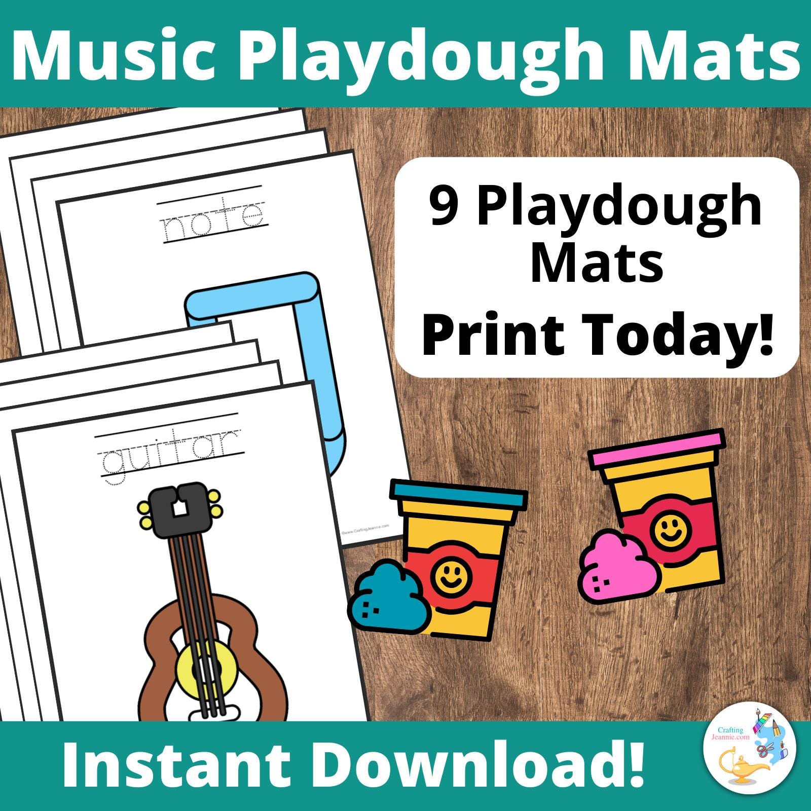 Music Playdough Mats for Preschoolers and Kids, Musical Activities for Kindergarteners and Toddlers