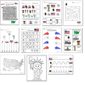 USA Preschool Worksheets Printable