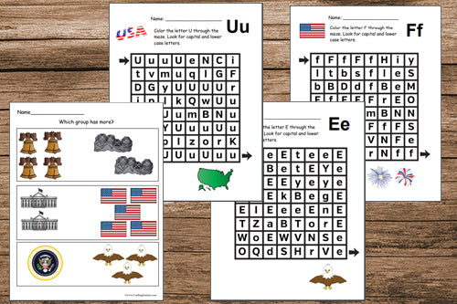USA Preschool Worksheets Printable
