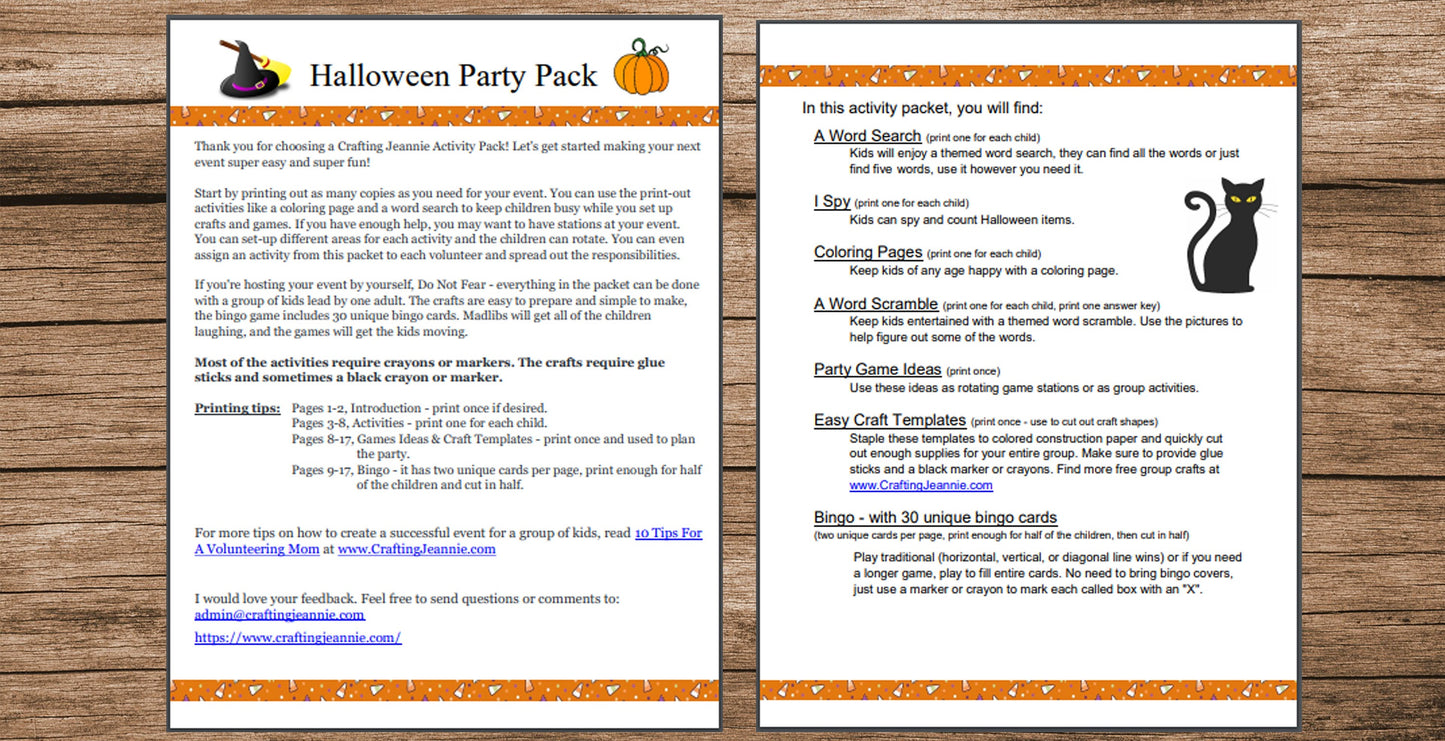 Halloween Classroom Party Pack