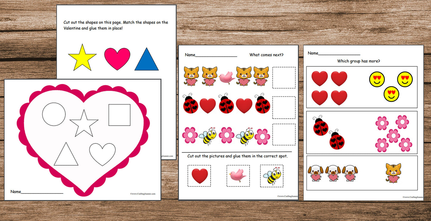 Valentine's Day Preschool Worksheets