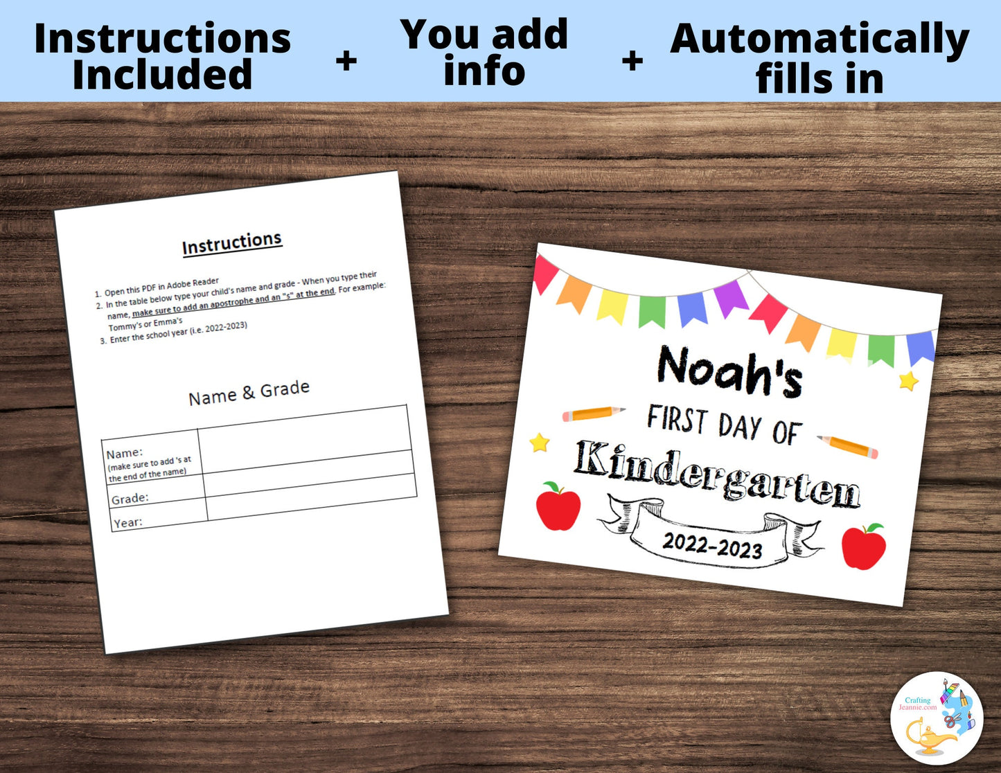 First Day of School Printable