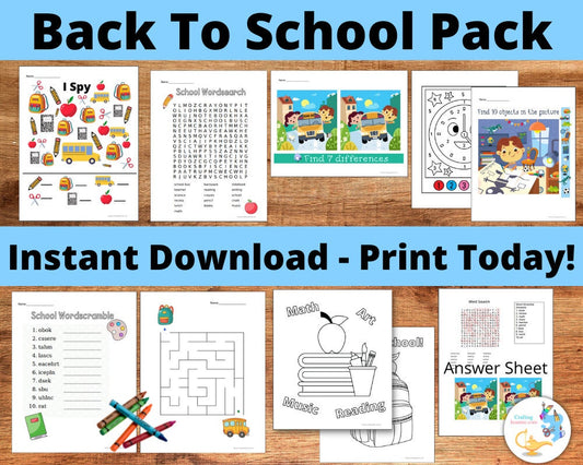 Back To School Printable Activities