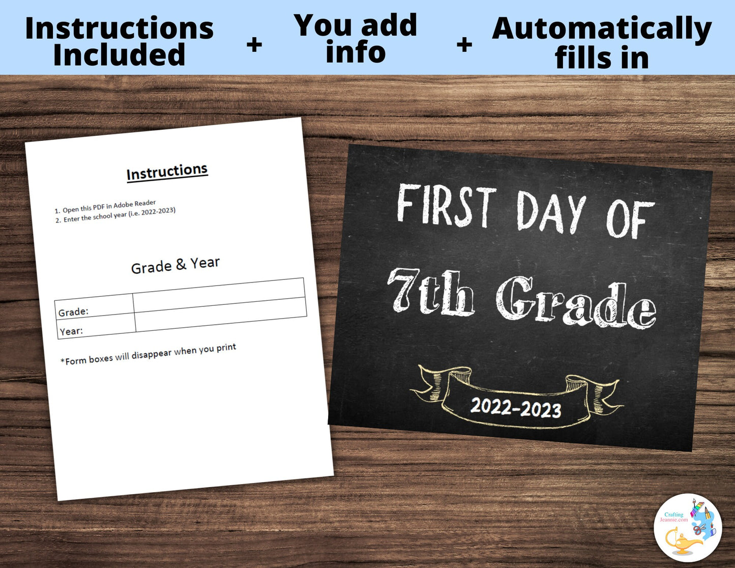 First Day and LAST DAY of School Simple chalk Sign