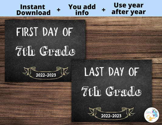 First Day and LAST DAY of School Simple chalk Sign