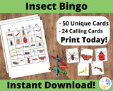 Insect Bingo Cards