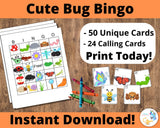 Cute Bug Bingo Cards